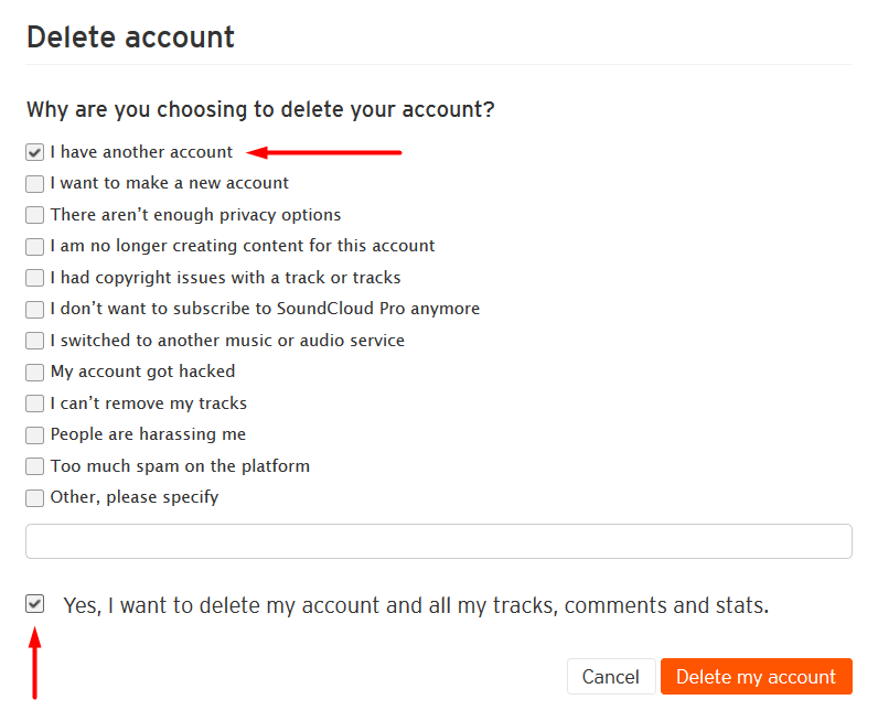 How to Delete SoundCloud Account Step 5