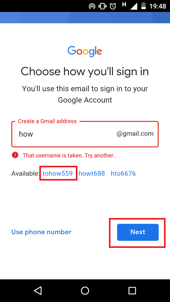 create mail account without phone